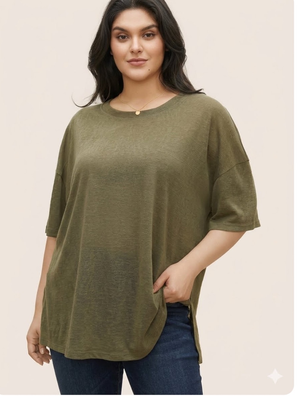 NWT! Super Soft Army Green Women's Top
Size 28 or 5X